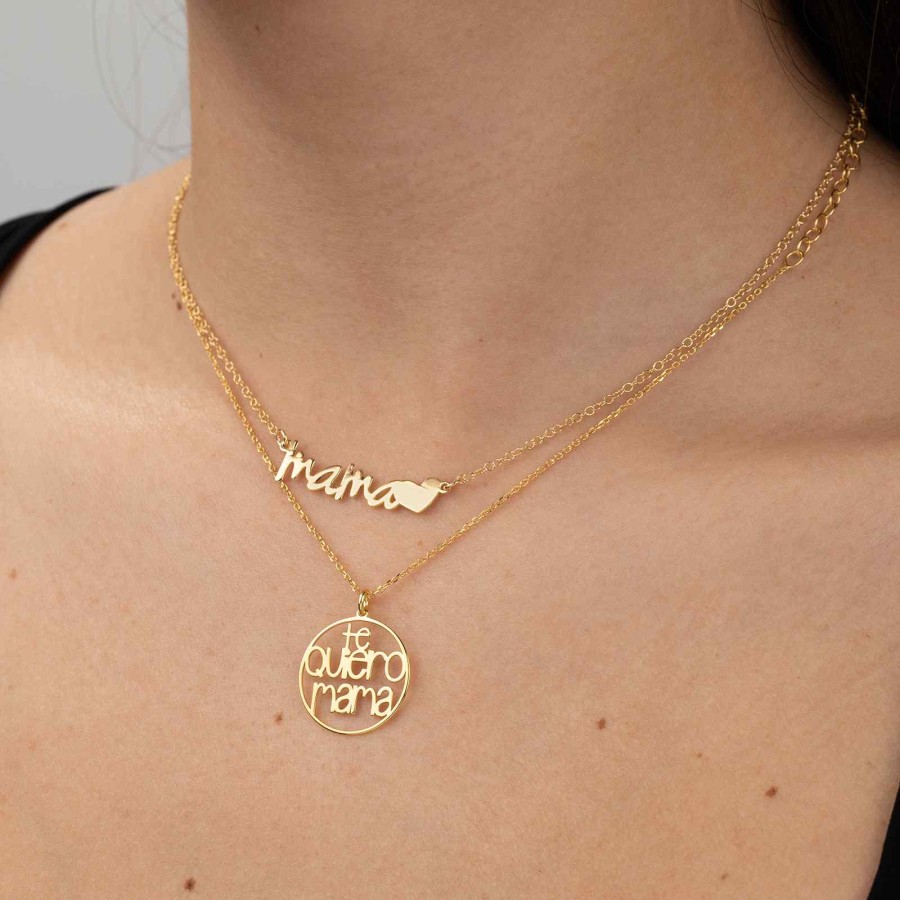 Collar Te quiero mama Gold