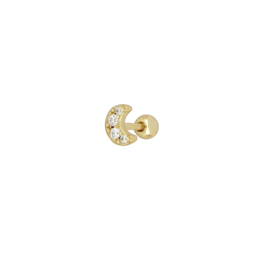 Piercing Luna circonita Gold
