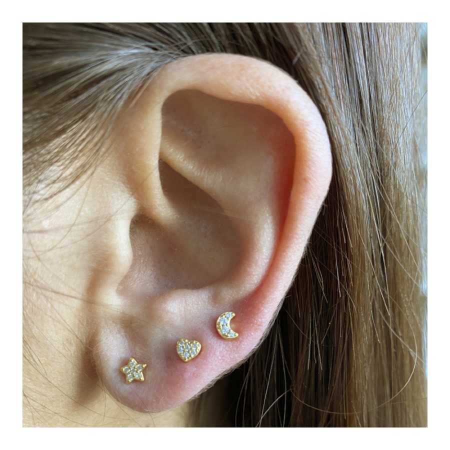 Piercing Luna circonita Gold