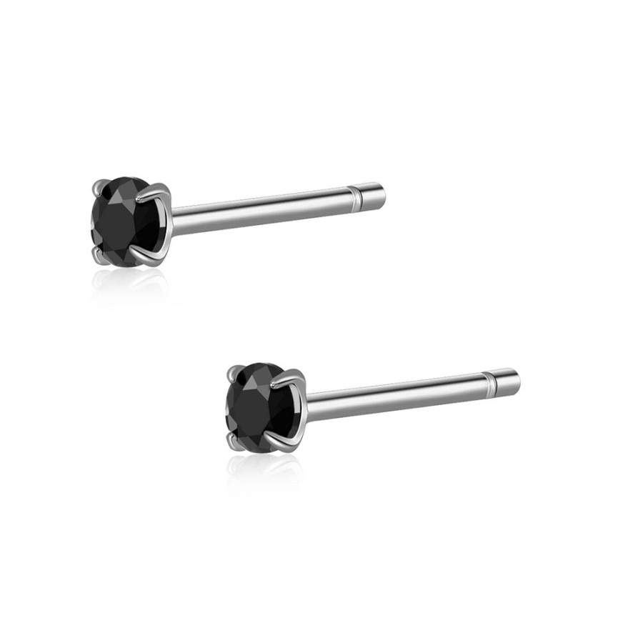 Pendientes Par Mini Circonita negra