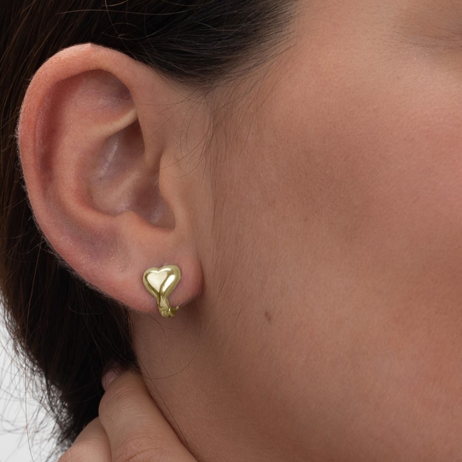 Pendientes Corazón Sin Cierre Gold