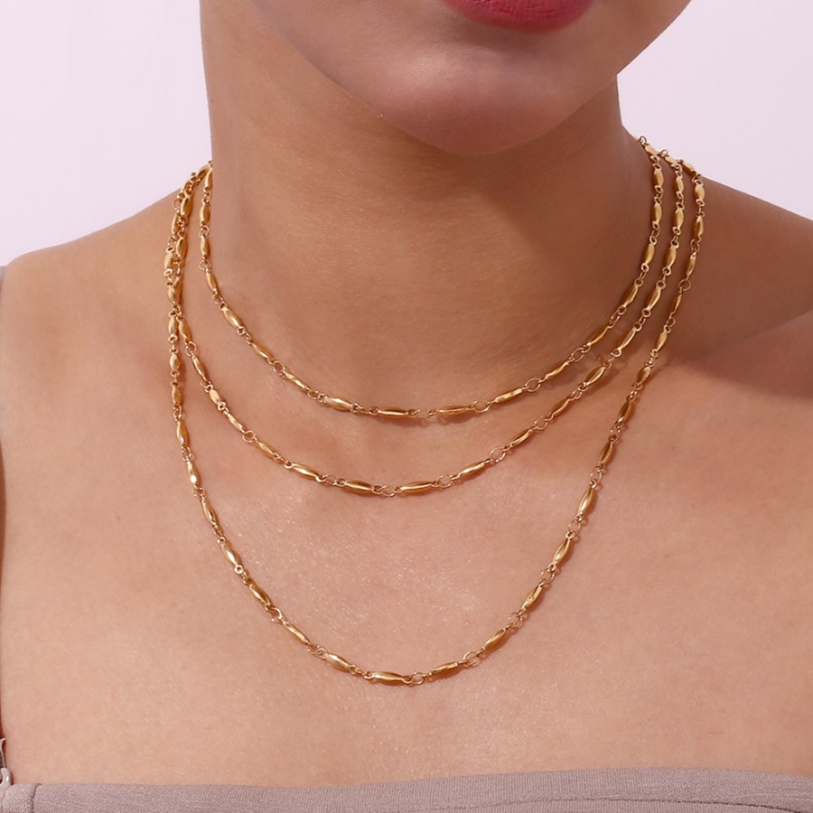 Collar Cadena Óvalos Gold (Elige tu medida)
