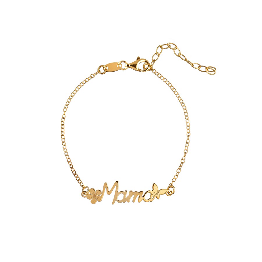 Pulsera Mama Mariposa y Flor Gold