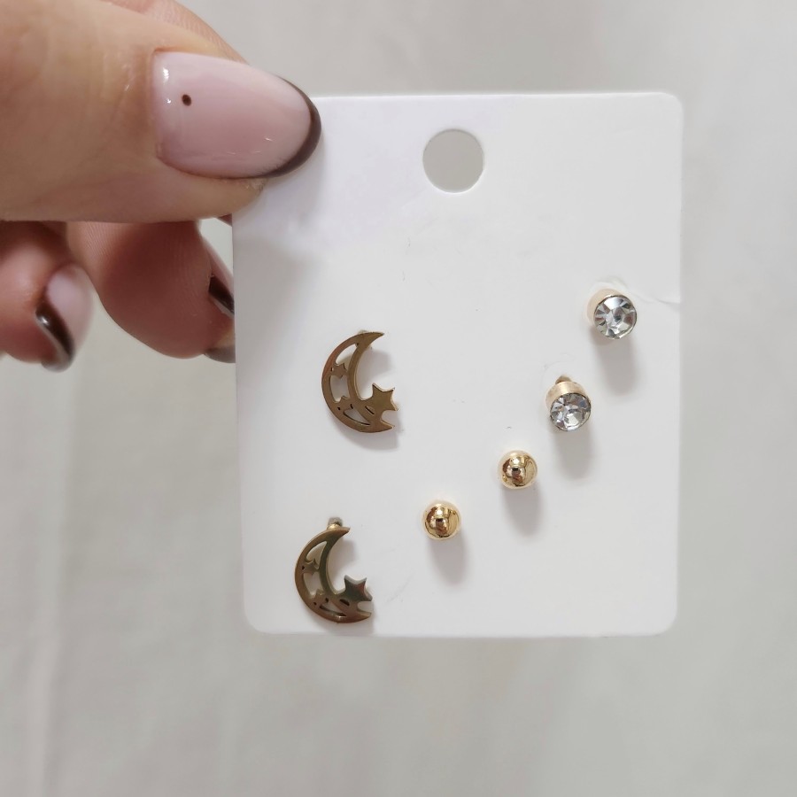 Pack Lunita 6 Pendientes Gold