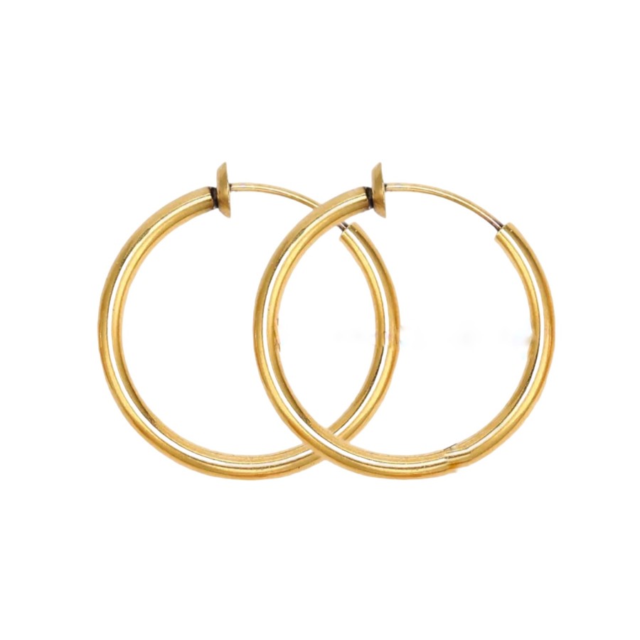 Pendientes Falsos Aros Gold (Elige tu tamaño)