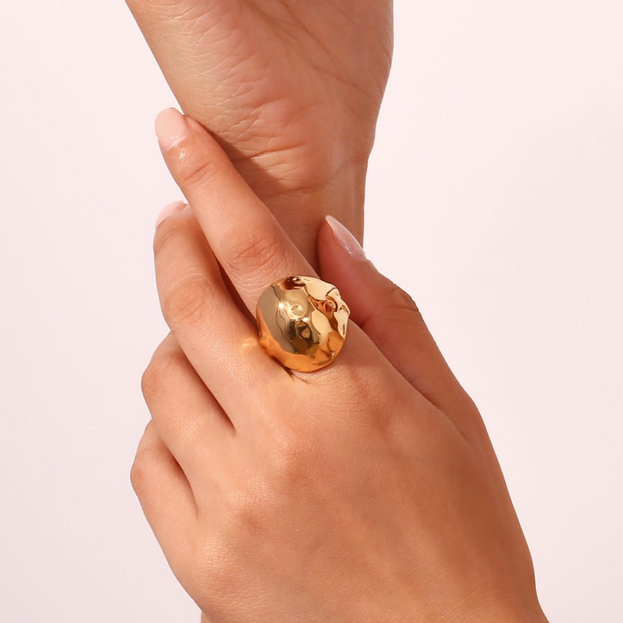 Anillo Bola Amartillada Gold
