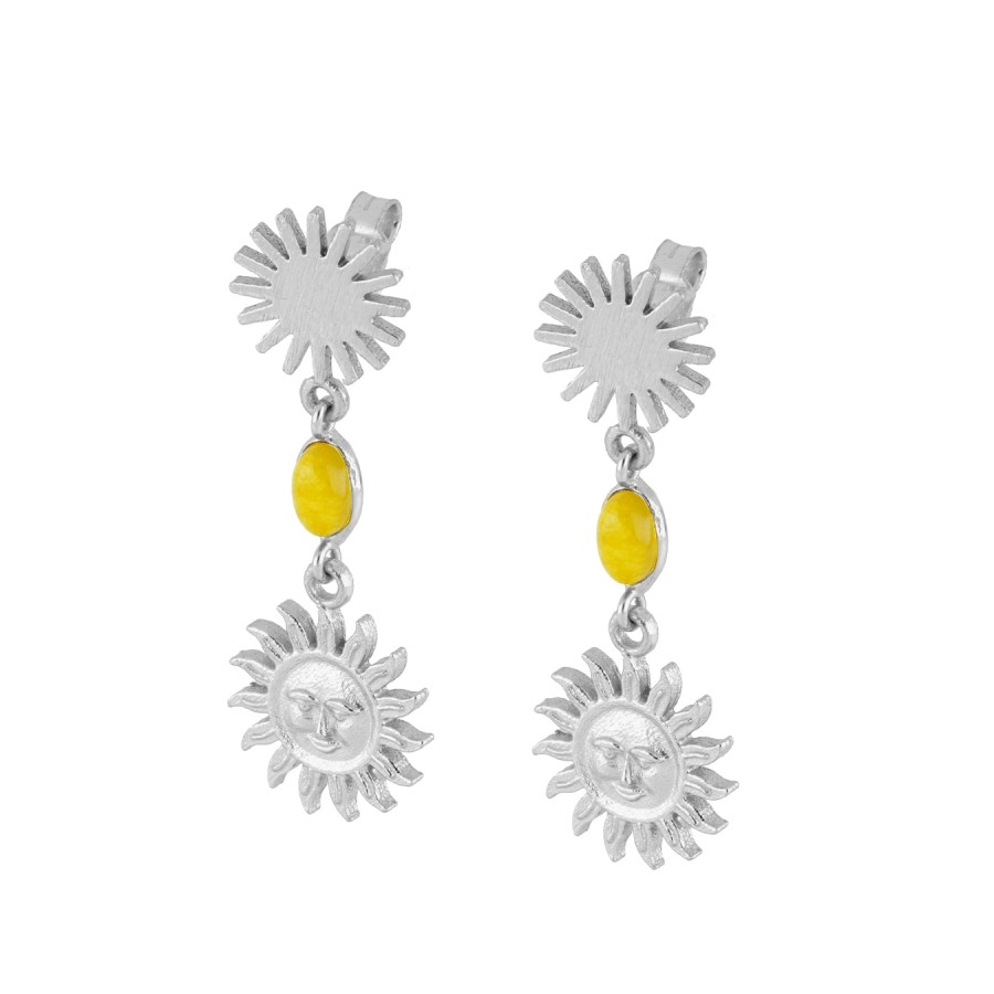 Pendientes Sol Piedra (Elige tu color)