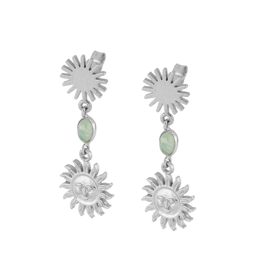 Pendientes Sol Piedra (Elige tu color)