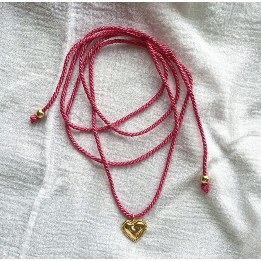 Collar Multi posición Rosa Corazón Gold