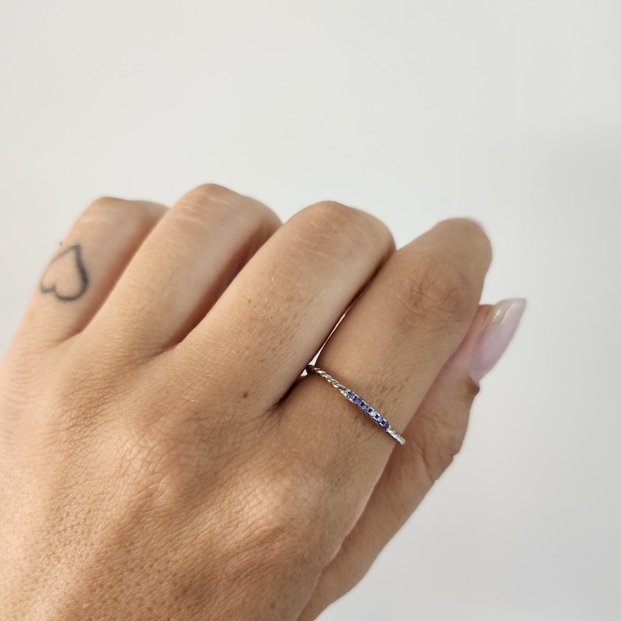 Anillo Circonitas Lilas TALLA 18