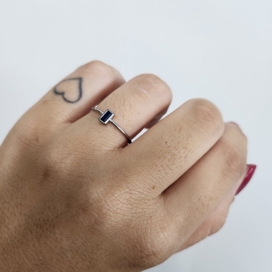 Anillo Circonita Azul TALLA 10