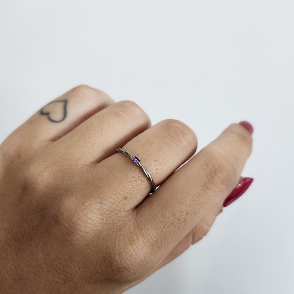 anillo CirconitA Lila TALLA 16