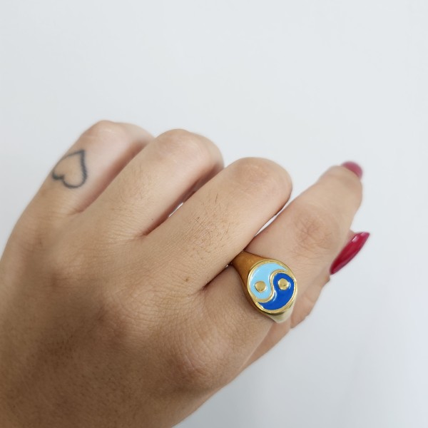 Anillo BIEN Y MAL Azul...