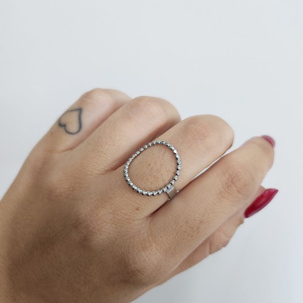 Anillo Círculo Rugoso talla...
