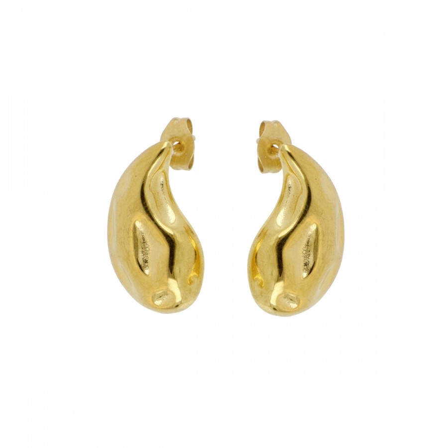Pendientes Gota Plana Amartillada Gold