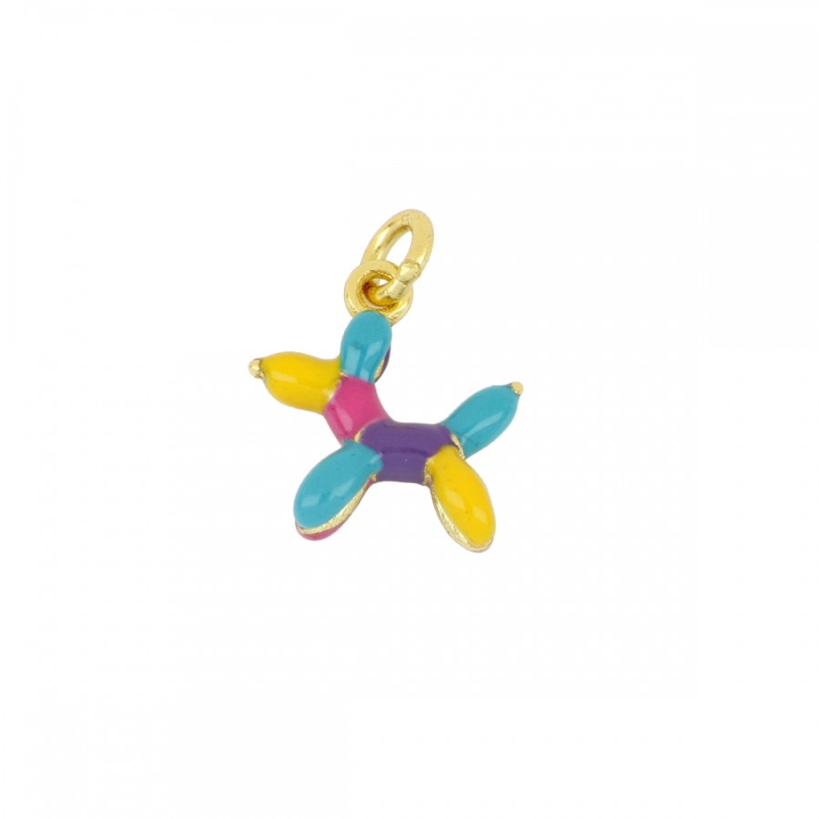 Charm Perrito Globo Colores Gold