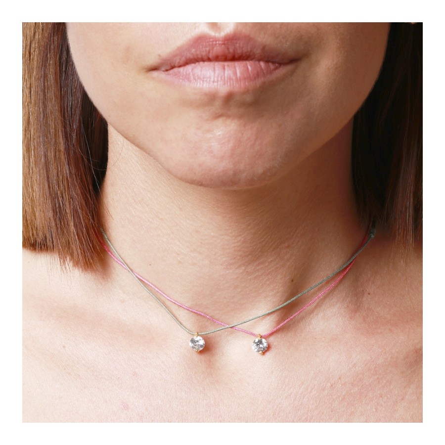 Collar Hilo Circonita Central (Elige tu color)