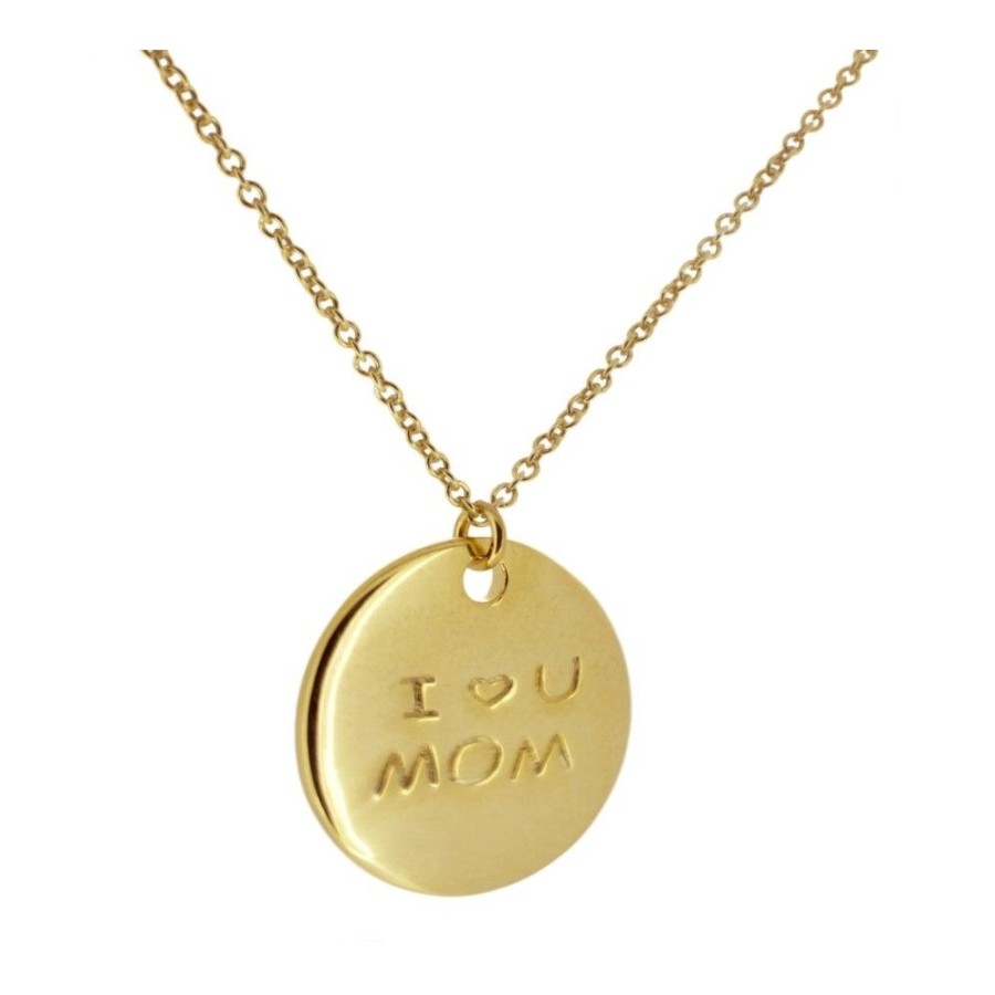 Collar I Love Mom Gold