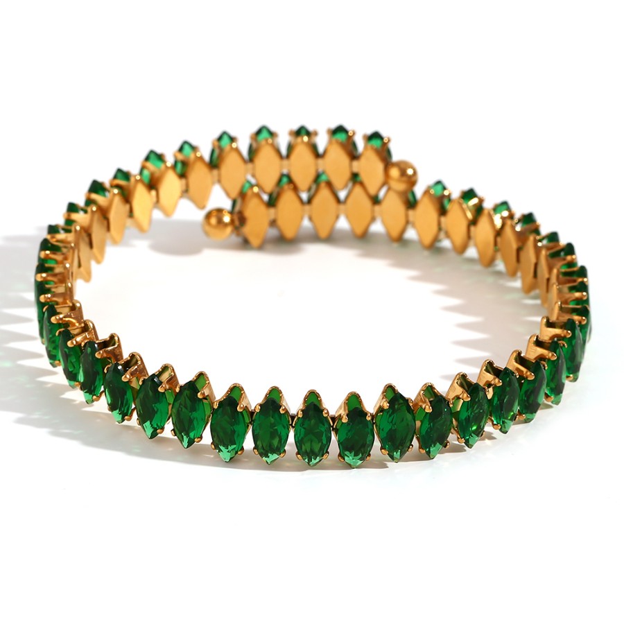 Pulsera Estirable Circonitas Gold (Elige tu color)