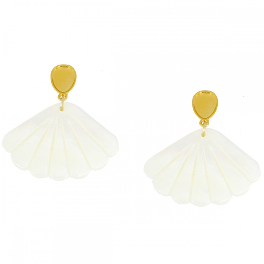 Pendientes Abanico Nácar Gold