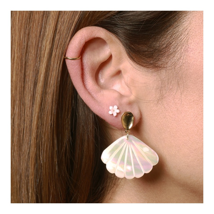 Pendientes Abanico Nácar Gold