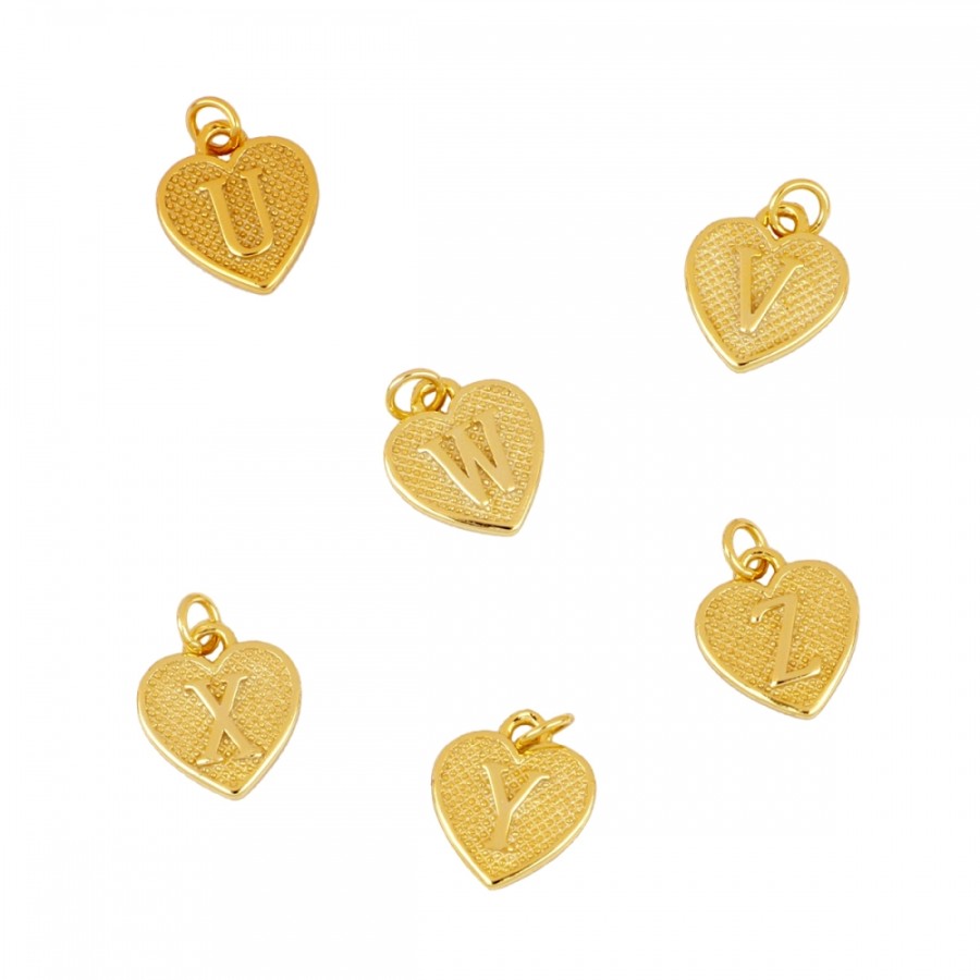 Charm Inicial Corazón Gold