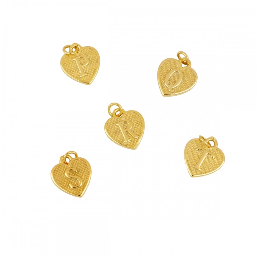 Charm Inicial Corazón Gold