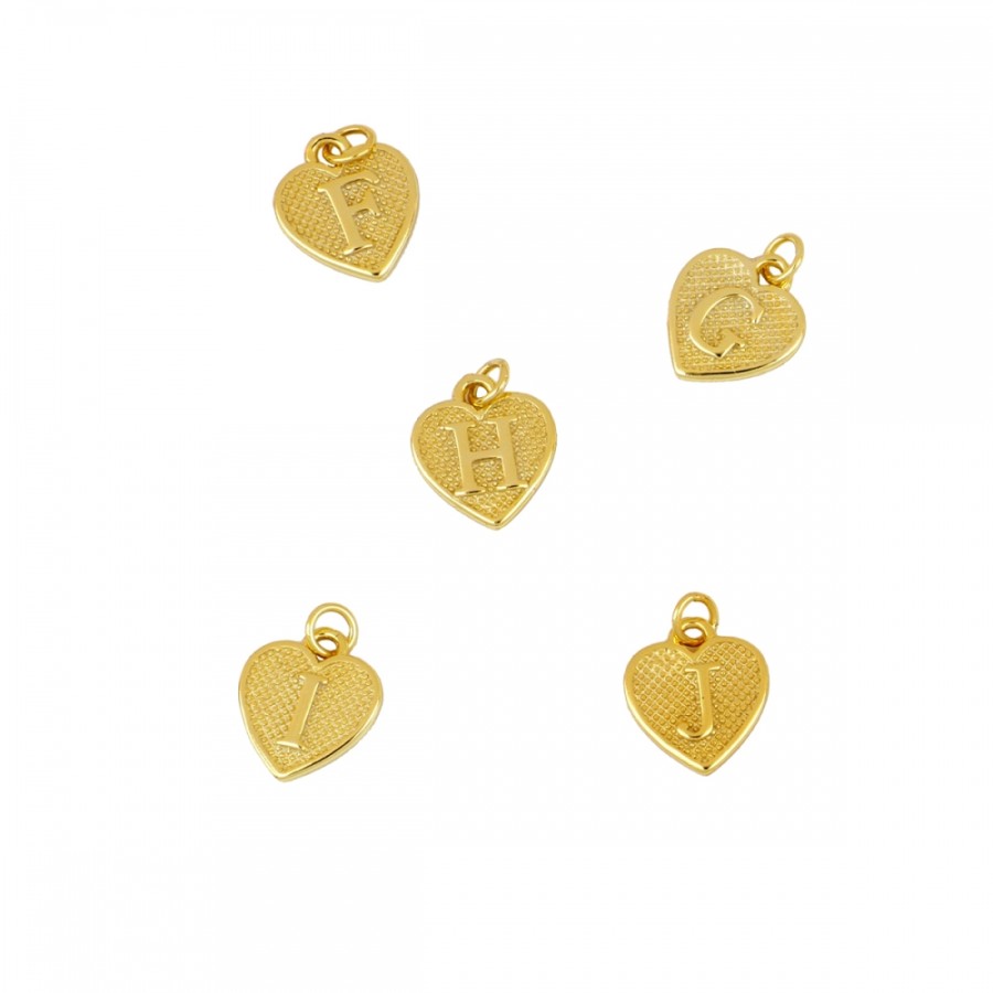 Charm Inicial Corazón Gold