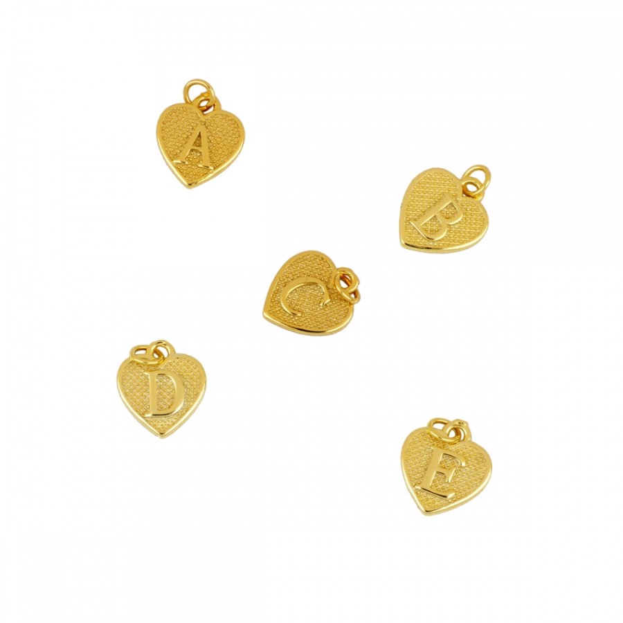 Charm Inicial Corazón Gold