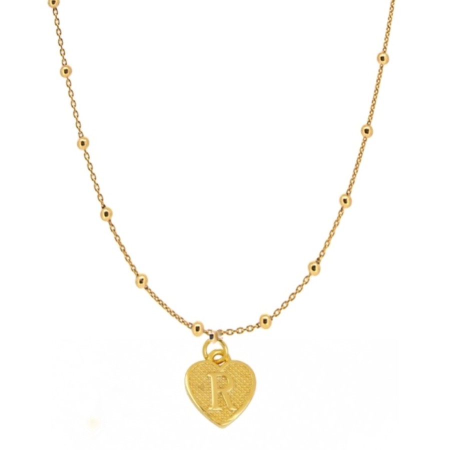 Collar Celine Inicial Corazón Gold