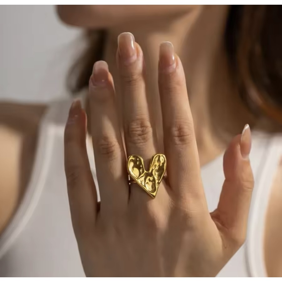 Anillo Ajustable Corazón Rugoso