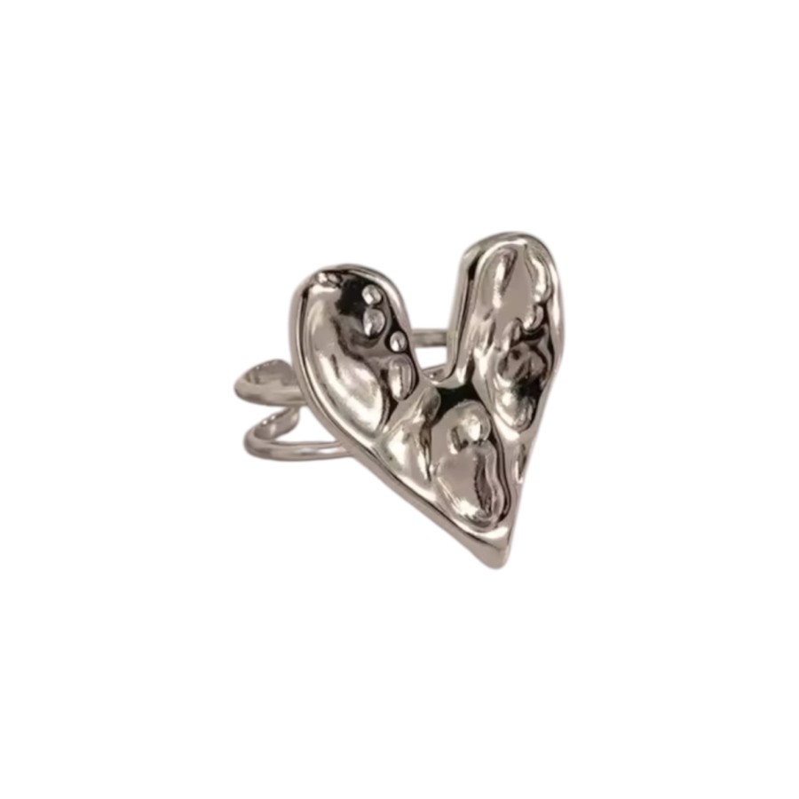 Anillo Ajustable Corazón Rugoso