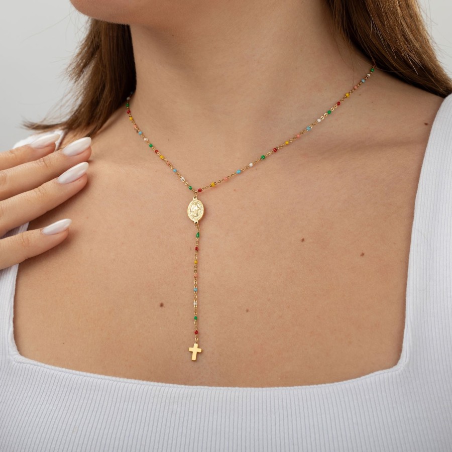 Collar Rosario Colores Gold