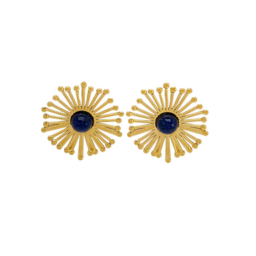 Pendientes Flo Lapislú Gold