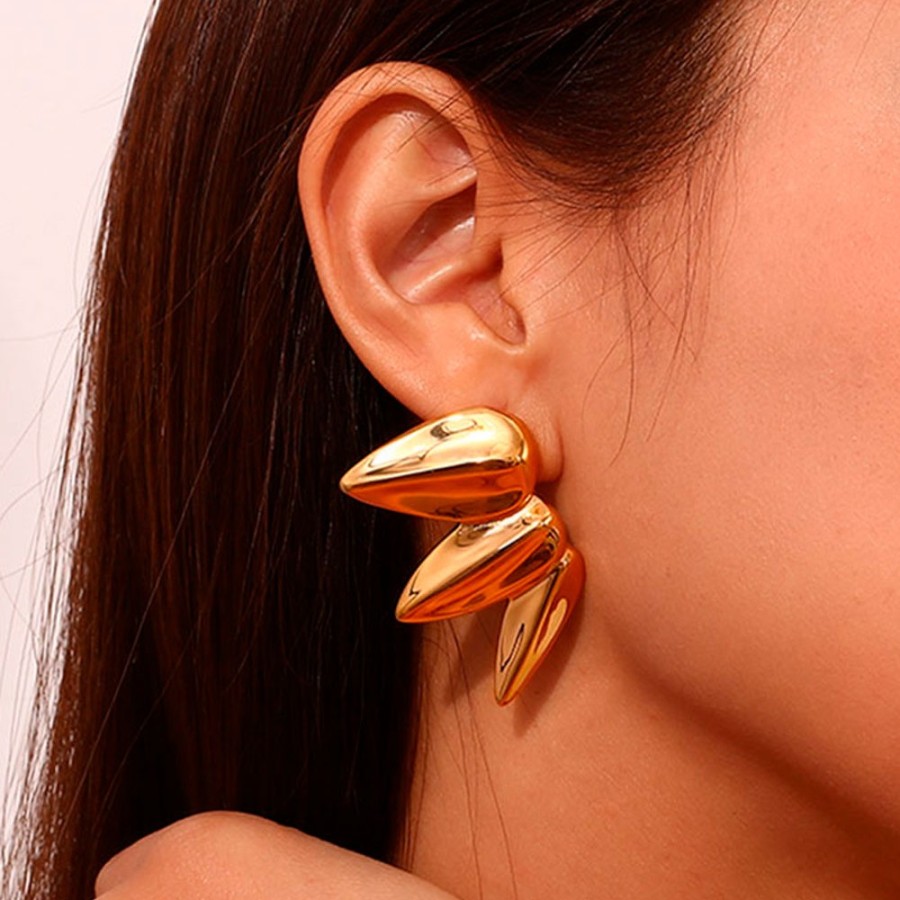 Pendientes Súper Tres Hojas Gold
