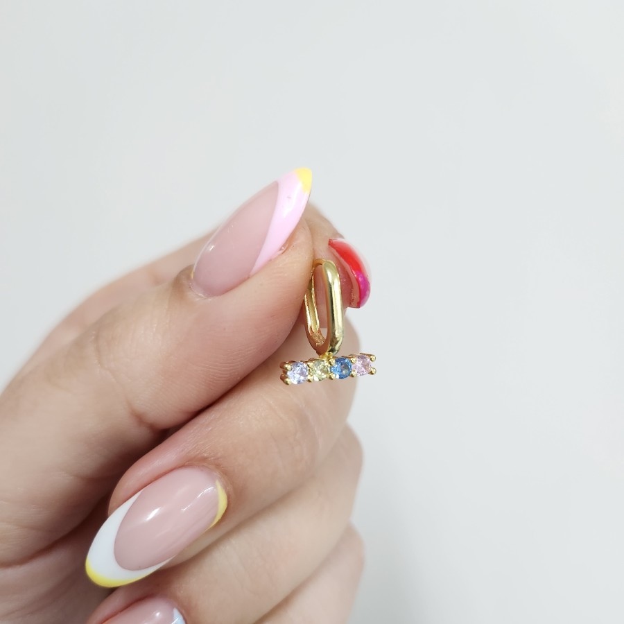 Pendiente Suelto Barrita Colores Gold