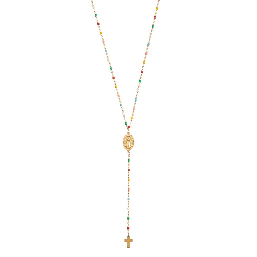 Collar Rosario Colores Gold