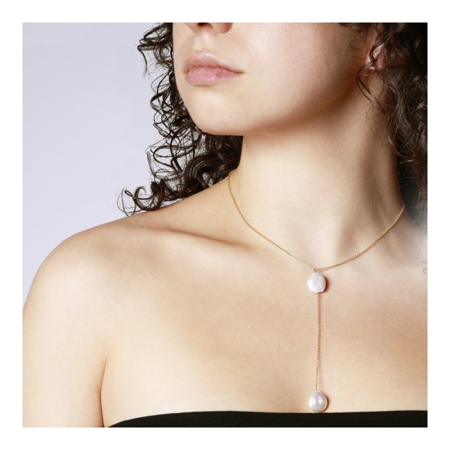 Collar Largo Perlas Gold
