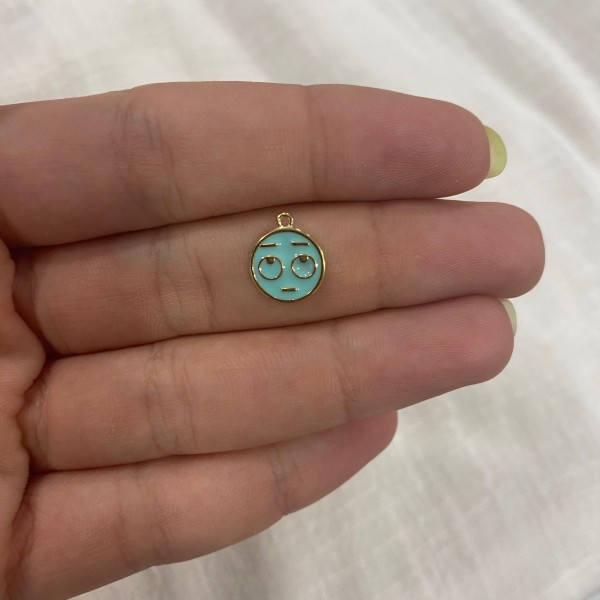 Charm Smile Pensativo Turquesa Gold 2