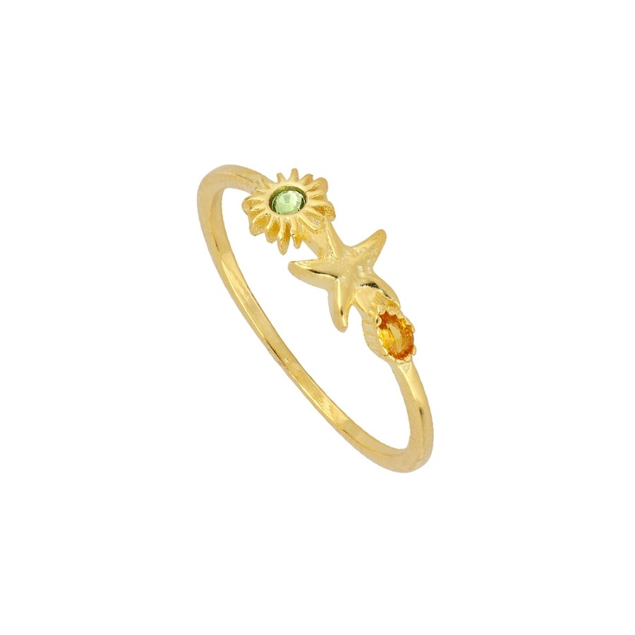 Anillo Mar De Colores Gold