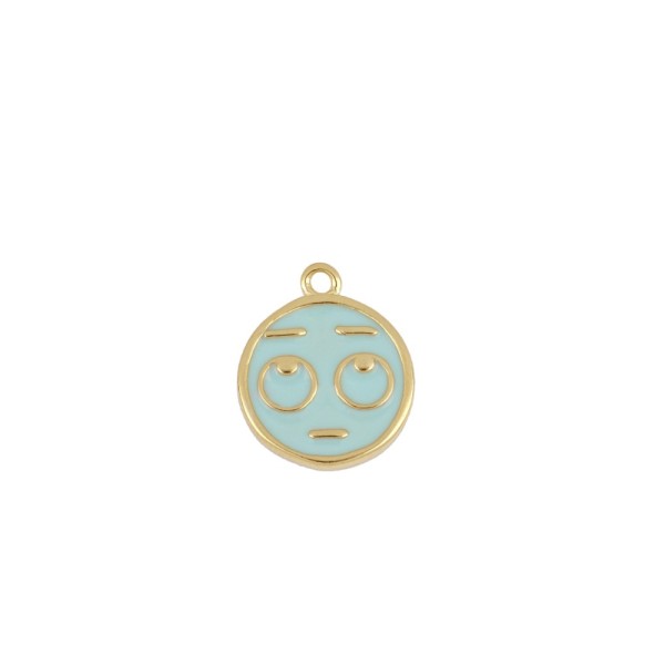 Charm Smile Pensativo Turquesa Gold