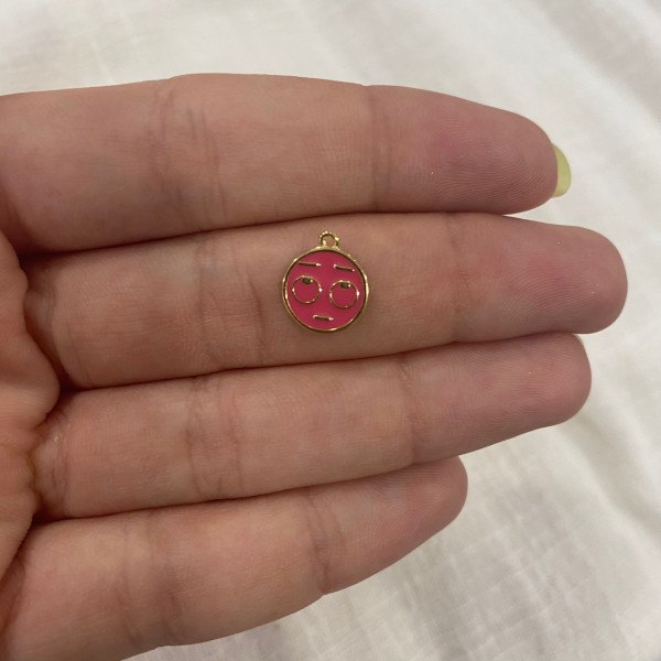 Charm Smile Pensativo Fucsia Gold 2