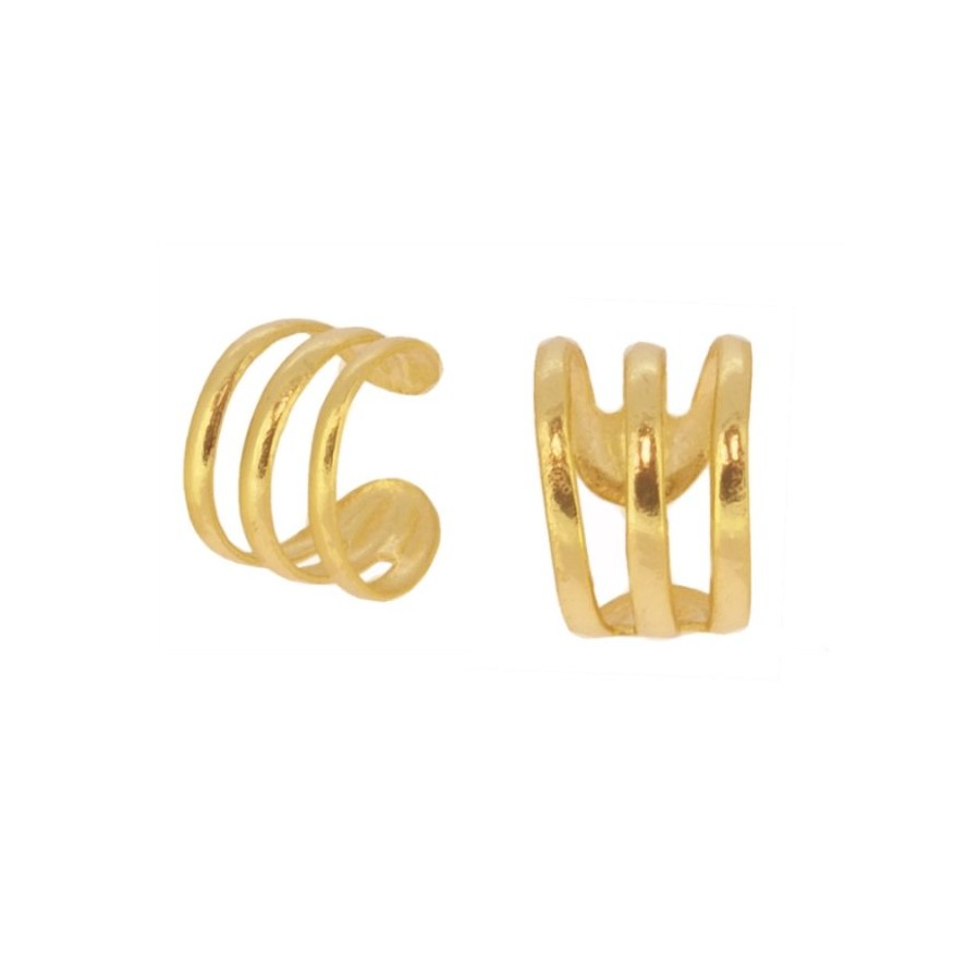 Pendientes Ear Cuff Triple Gold