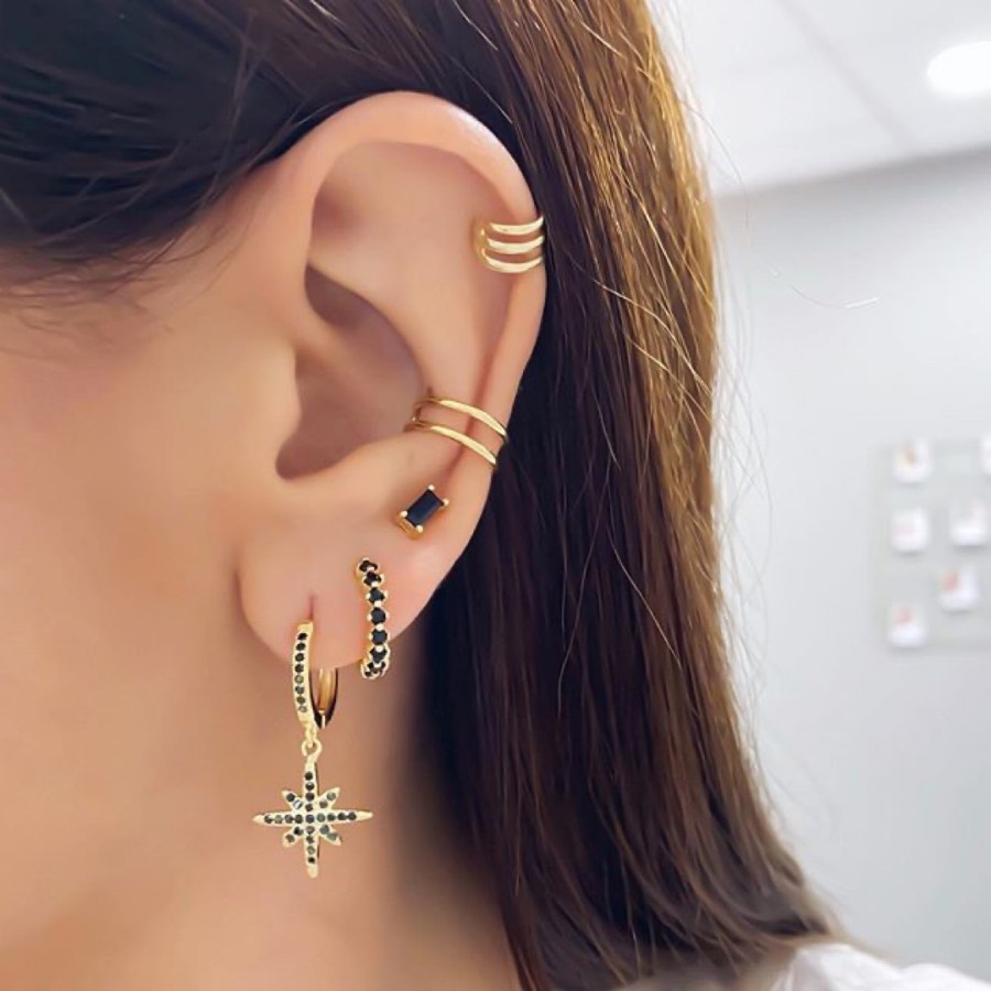 Pendientes Ear Cuff Triple Gold