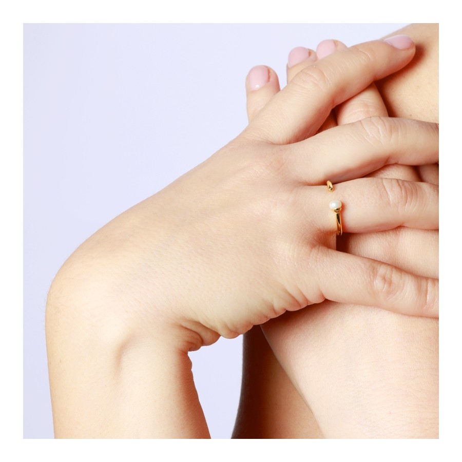 Anillo Hamsa Perla Gold