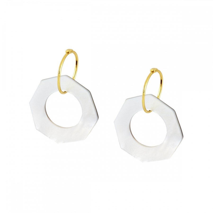 Pendientes Octágono Reversible Gold