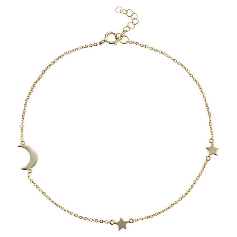 Tobillera Estrellas y Luna Gold