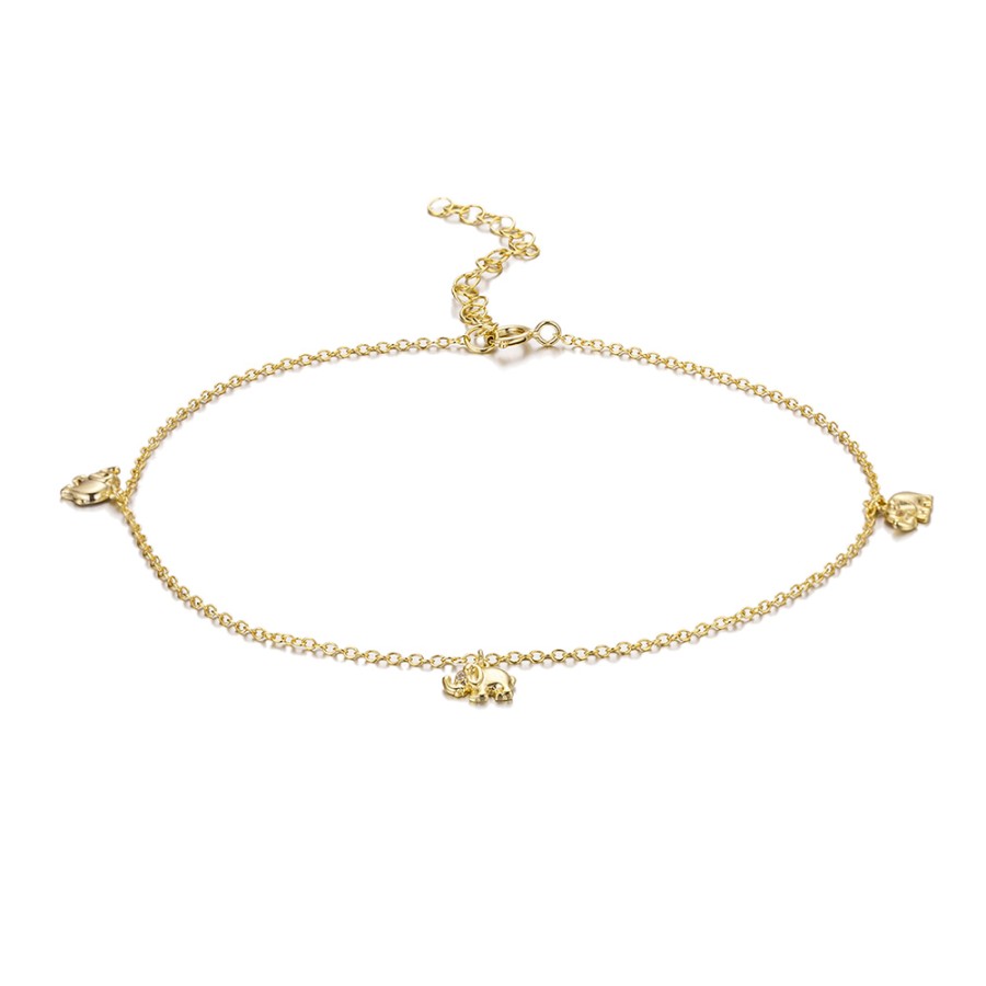 Tobillera Elefantitos Ojo Circonita Gold