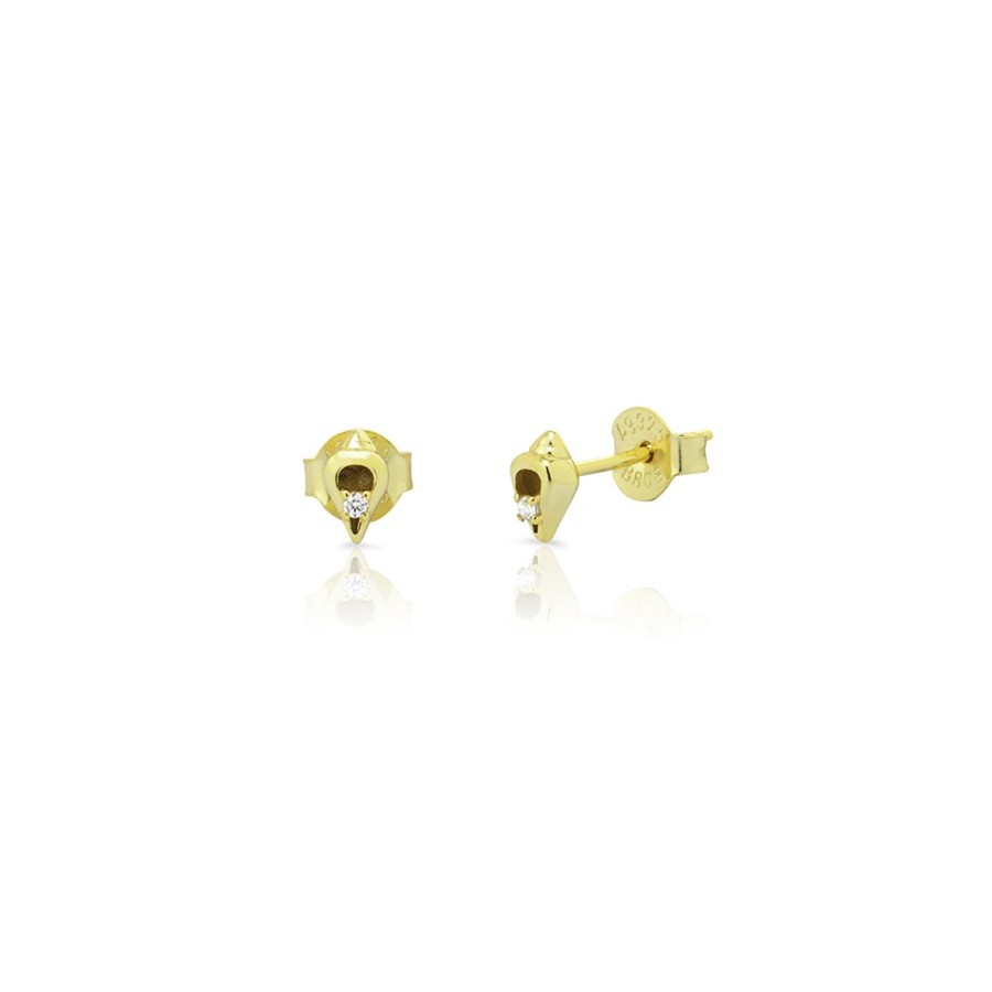 Pendientes Caracola Circonita Gold