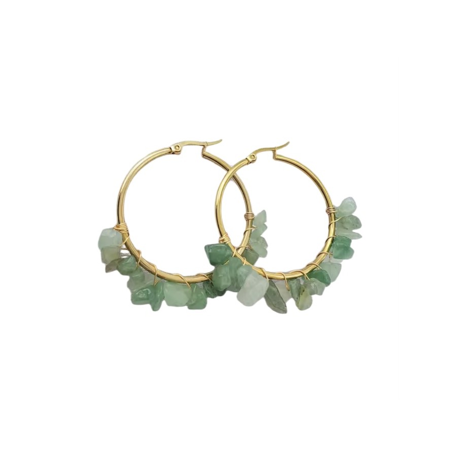 Pendientes Aqua Amazonita Gold